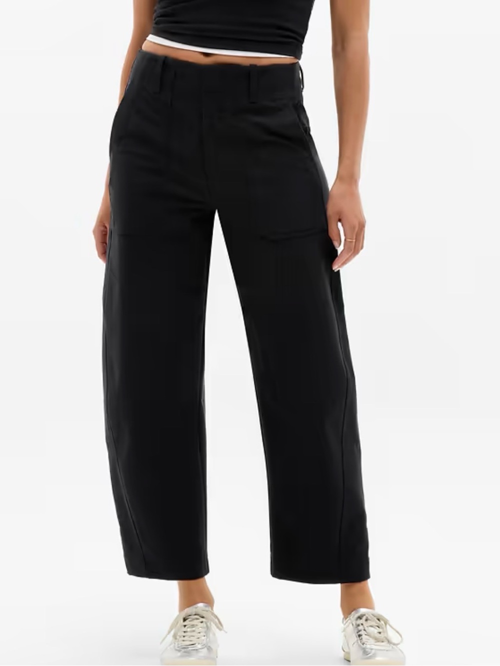 Athleta Black Skyline High Waist Barrel Leg Pants